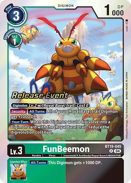 Image for FunBeemon - BT19-045 (BT19-045 R) (Release Special Booster 2.0 Celebration Event Cards) (BT18-19_PR) - Digimon Card Game