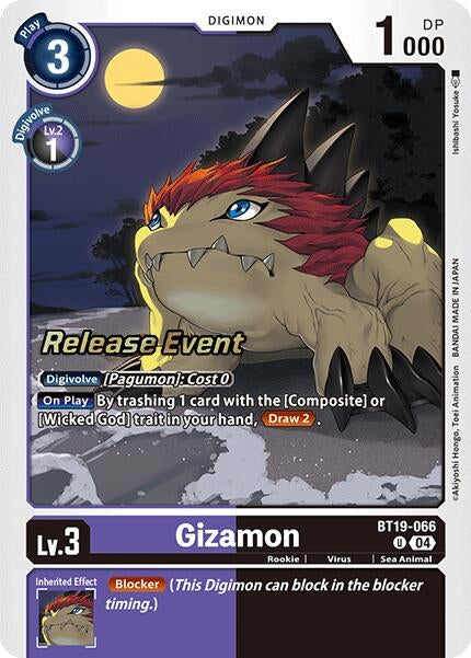Image for Gizamon (BT19-066 U) (Release Special Booster 2.0 Celebration Event Cards) (BT18-19_PR) - Digimon Card Game