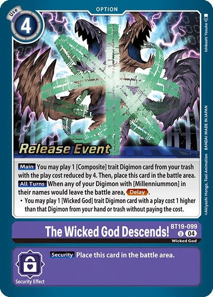 Image for The Wicked God Descends! (BT19-099 U) (Release Special Booster 2.0 Celebration Event Cards) (BT18-19_PR) - Digimon Card Game