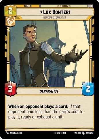 Image for Lux Bonteri - Renegade Separatist [Twilight of the Republic]