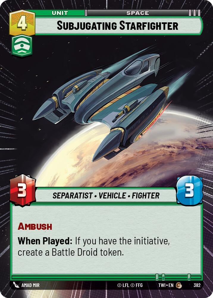 Image for Subjugating Starfighter (Hyperspace) [Twilight of the Republic]