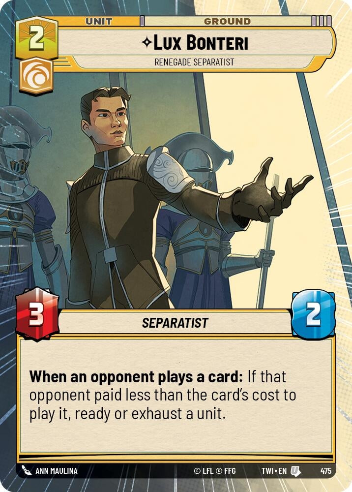 Image for Lux Bonteri - Renegade Separatist (Hyperspace) [Twilight of the Republic]