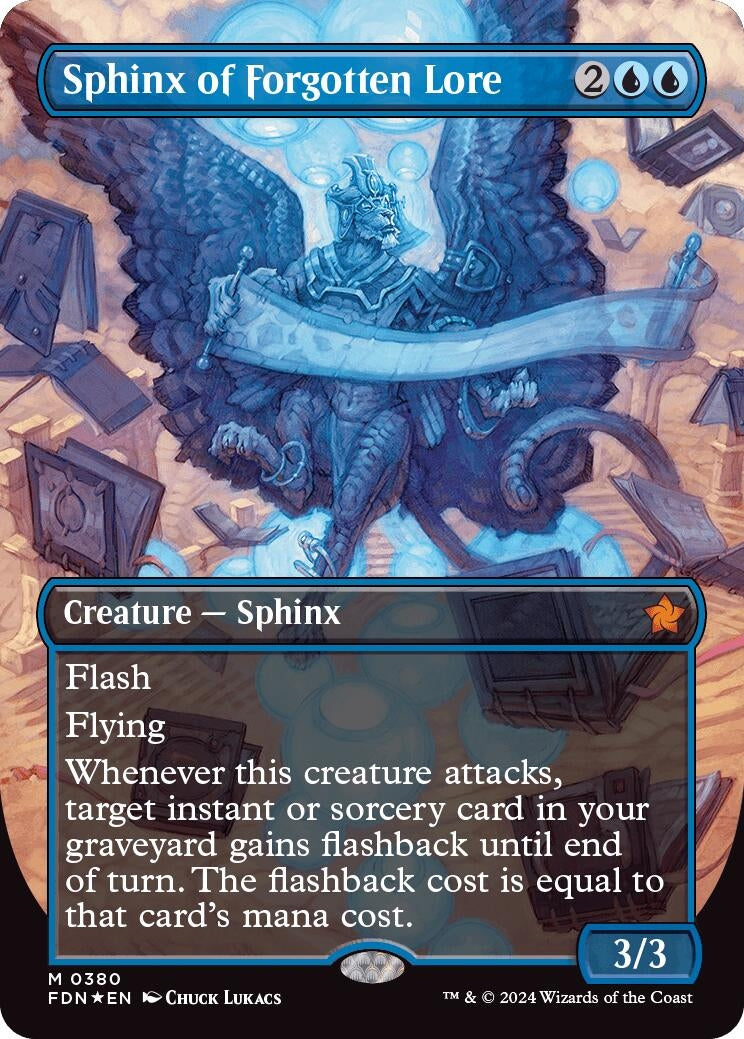 Image for Sphinx of Forgotten Lore (Borderless) (Mana Foil)