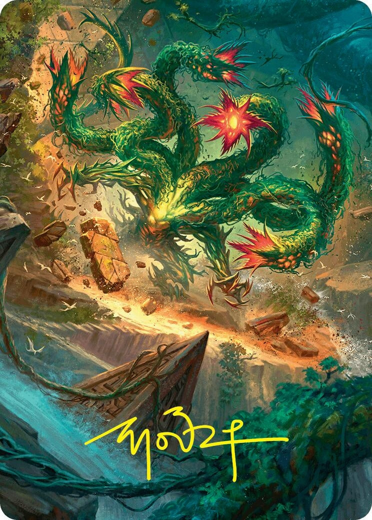 Image for Mossborn Hydra Art Card (42/54) (Gold-Stamped Signature)