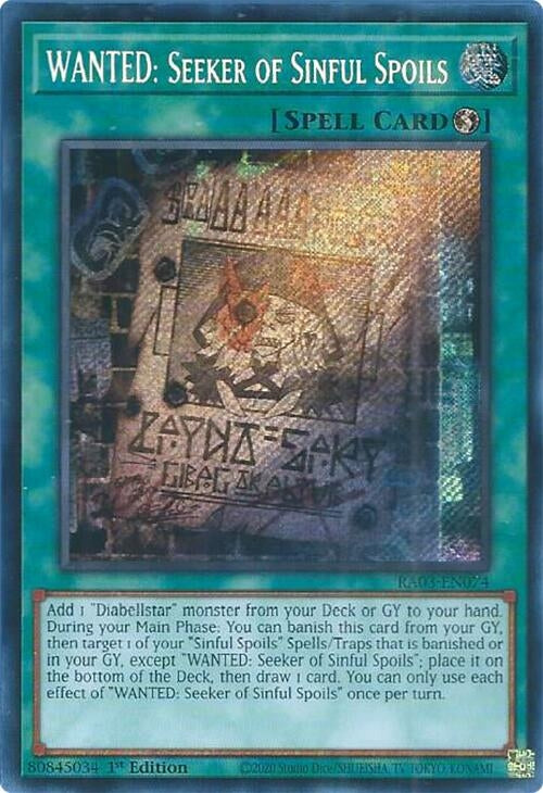 Image for WANTED: Seeker of Sinful Spoils (Secret Rare) (3074)