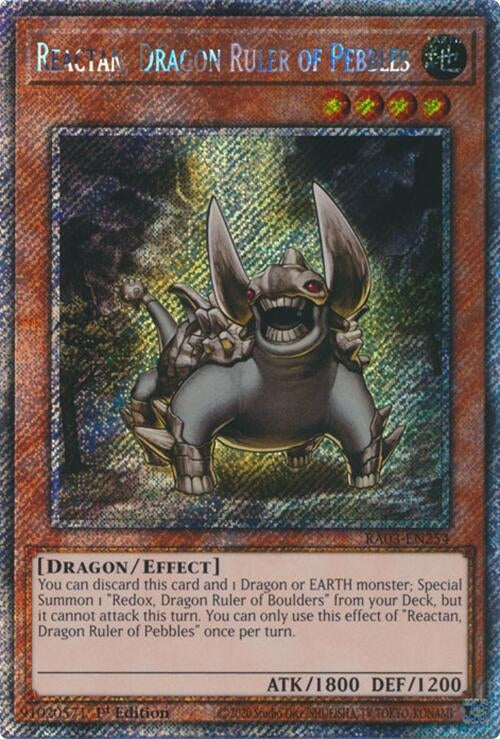 Image for Reactan, Dragon Ruler of Pebbles (Platinum Secret Rare) (3254)