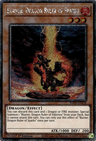 Image for Burner, Dragon Ruler of Sparks (Platinum Secret Rare) (3256)