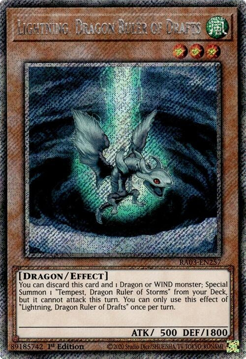Image for Lightning, Dragon Ruler of Drafts (Platinum Secret Rare) (3257)