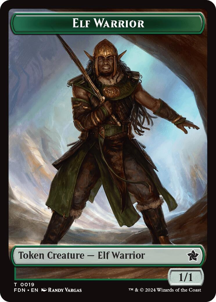 Image for Elf Warrior // Cat (001) Doubled-Sided Token (19 // 1) [FDN]