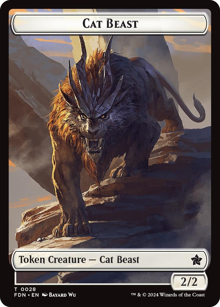 Image for Cat Beast // Dragon (0017) Double-Sided Token (28 // 17) [FDN]