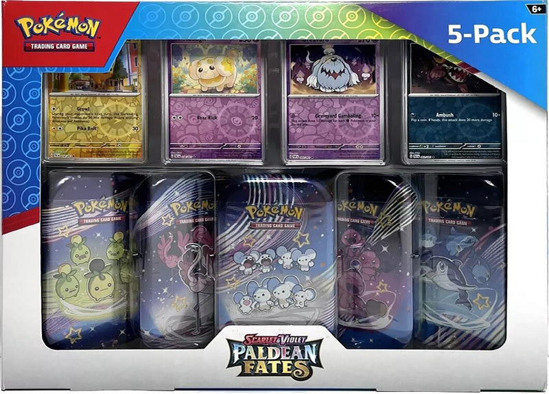 Image for Costco Pokemon Scarlet & Violet Paldean Fates Mini Tin 5-pack [MCAP]