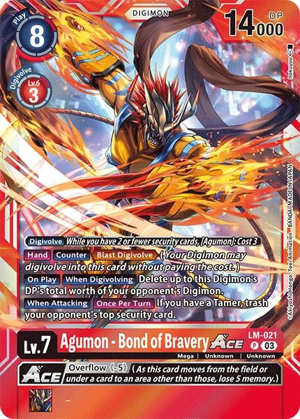 Image for Agumon - Bond of Bravery ACE (LM-021 P) [LM]