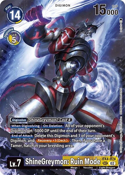 Image for ShineGreymon: Ruin Mode (Alternate Art) (EX4-074 SEC) [LM]