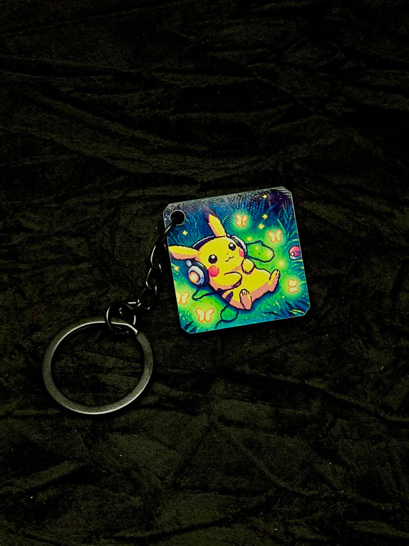 Pikachu Square Acrylic Keychain
