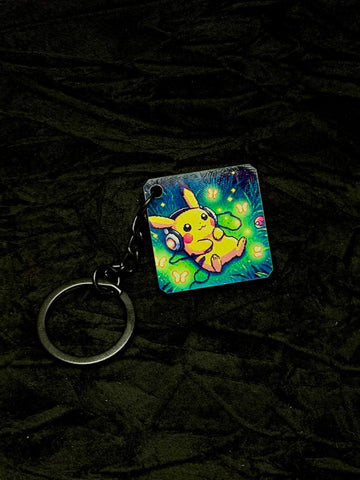 Pikachu Square Acrylic Keychain