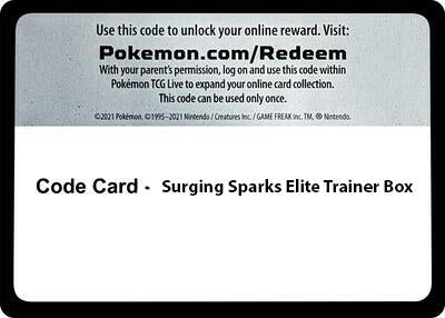 Image for Code Card - Surging Spark Elite Trainer Box [SV08]
