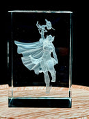 Lady Thor 3D Crystal Engraving – Marvel Superhero Laser Crystal Display