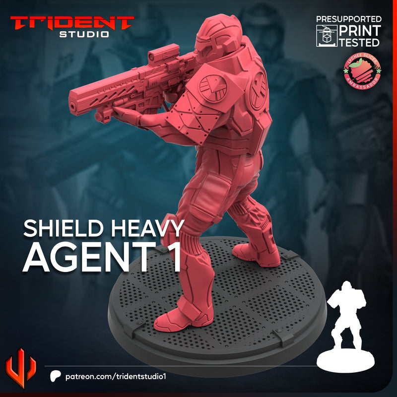 SHIELD HEAVY AGENT - Marvel MCP-Compatible 40mm Resin Miniature