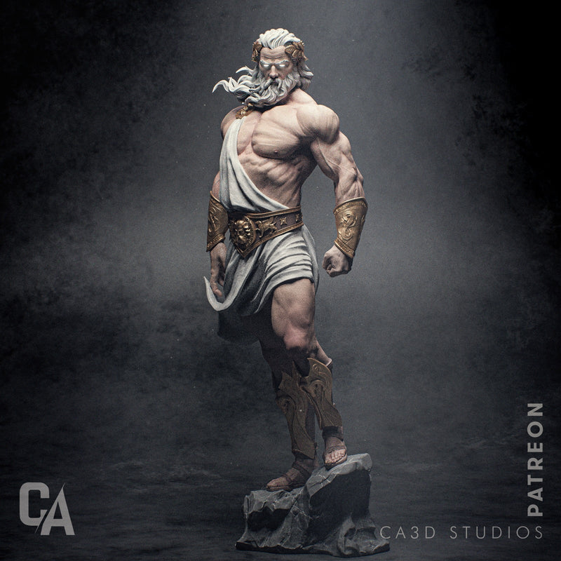 Zeus Resin Statue - view 4
