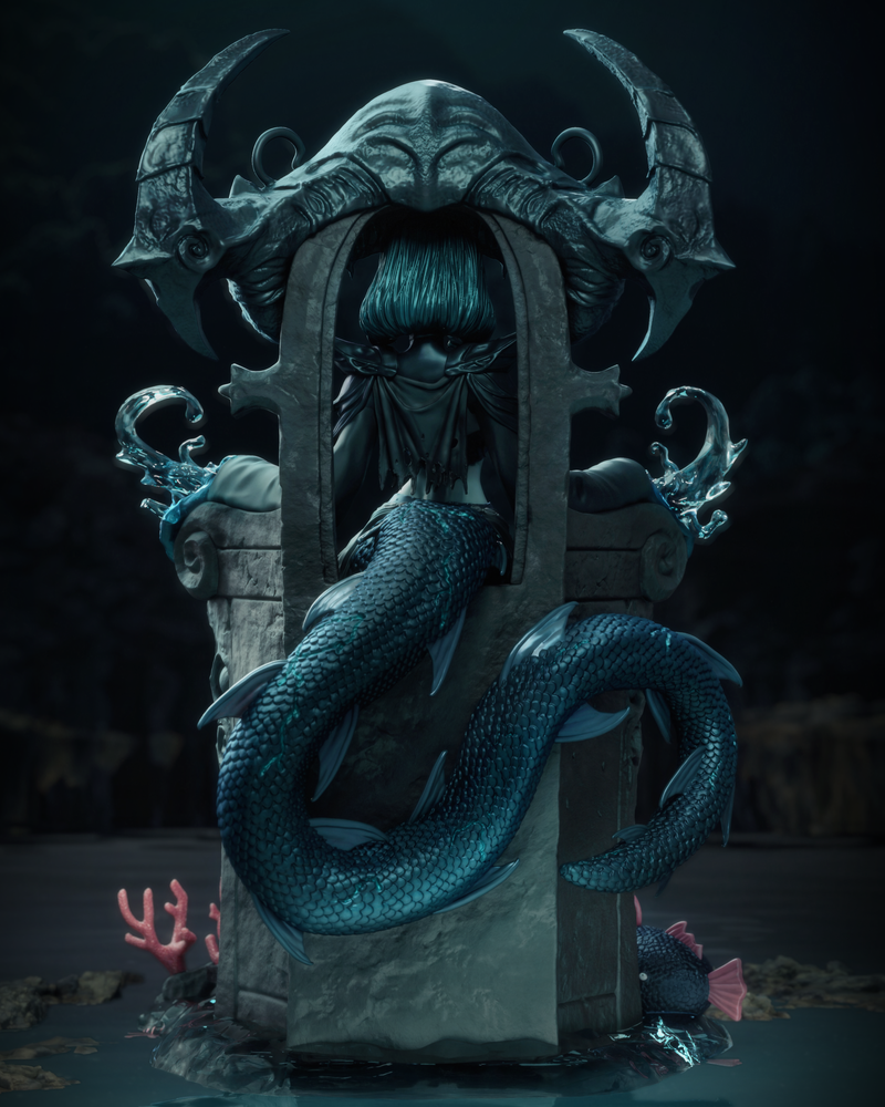 Azashara The Drowned Princess Resin Statue - view 5