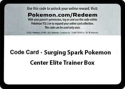 Image for Code Card - Surging Spark Pokemon Center Elite Trainer Box [SV08]