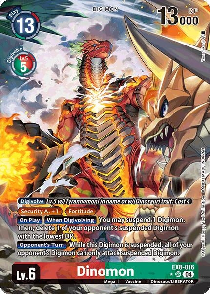 Image for Dinomon (Alternate Art) (EX8-016 SR) (Chain of Liberation) (EX-08) - Digimon Card Game