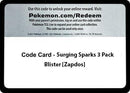 Image for Code Card - Surging Sparks 3 Pack Blister [Zapdos] [SV08]
