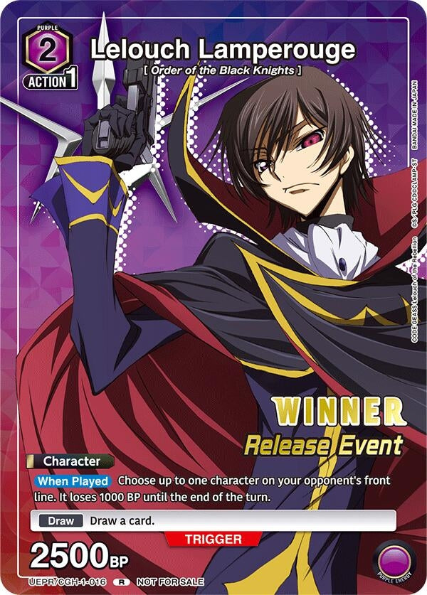Image for Lelouch Lamperouge (Release Event Winner) (UEPR/CGH-1-016) [UE04BT: Code Geass: Lelouch of the Rebellion Release Event Cards]