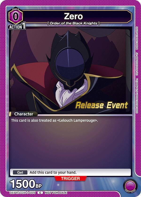 Image for Zero (UEPR/CGH-1-009) [UE04BT: Code Geass: Lelouch of the Rebellion Release Event Cards]