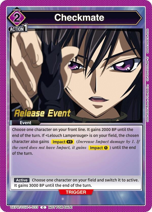 Image for Checkmate (UEPR/CGH-1-033) [UE04BT: Code Geass: Lelouch of the Rebellion Release Event Cards]