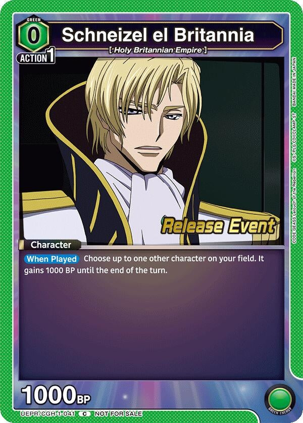 Image for Schneizel el Britannia (UEPR/CGH-1-041) [UE04BT: Code Geass: Lelouch of the Rebellion Release Event Cards]
