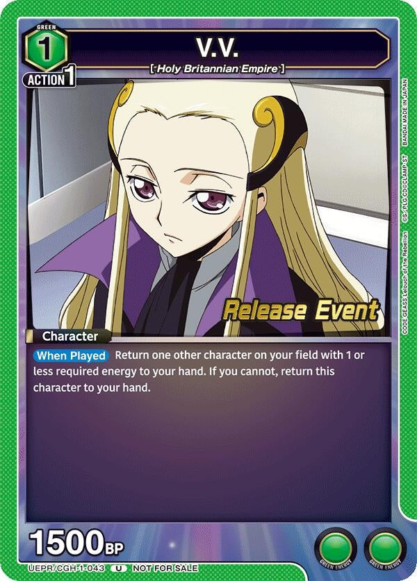 Image for V.V. (UEPR/CGH-1-043) [UE04BT: Code Geass: Lelouch of the Rebellion Release Event Cards]