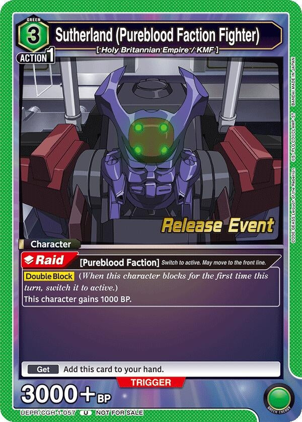 Image for Sutherland (Pureblood Faction Fighter) (UEPR/CGH-1-057) [UE04BT: Code Geass: Lelouch of the Rebellion Release Event Cards]