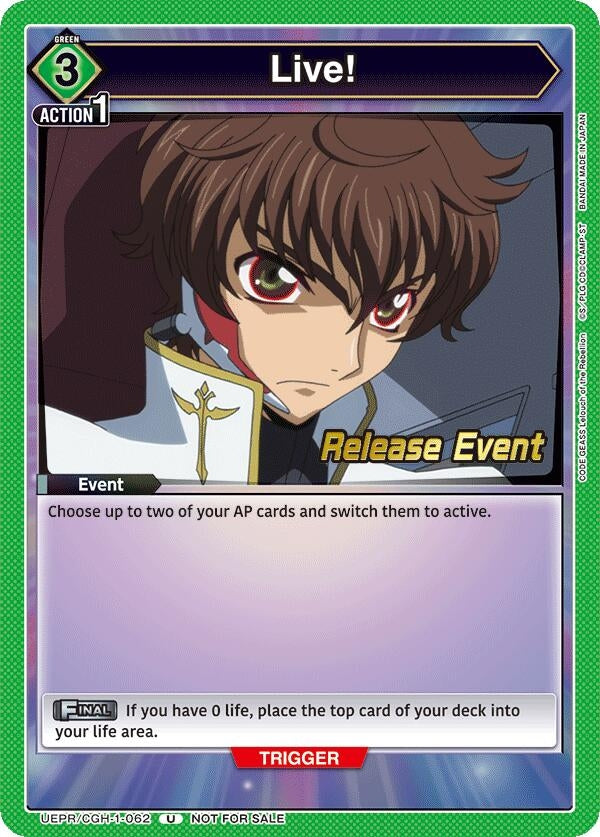 Image for Live! (UEPR/CGH-1-062) [UE04BT: Code Geass: Lelouch of the Rebellion Release Event Cards]