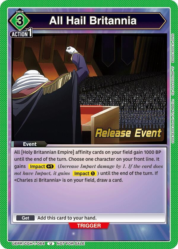 Image for All Hail Britannia (UEPR/CGH-1-064) [UE04BT: Code Geass: Lelouch of the Rebellion Release Event Cards]