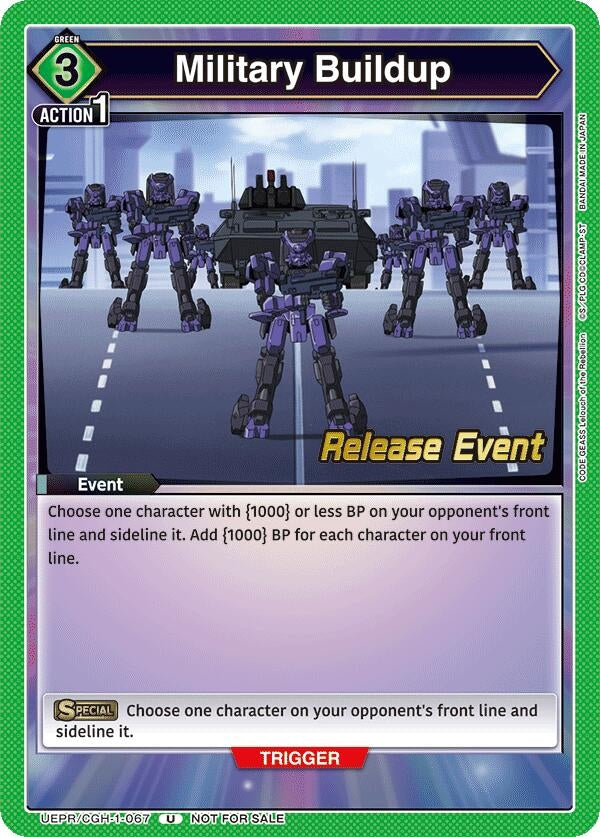 Image for Military Buildup (UEPR/CGH-1-067) [UE04BT: Code Geass: Lelouch of the Rebellion Release Event Cards]