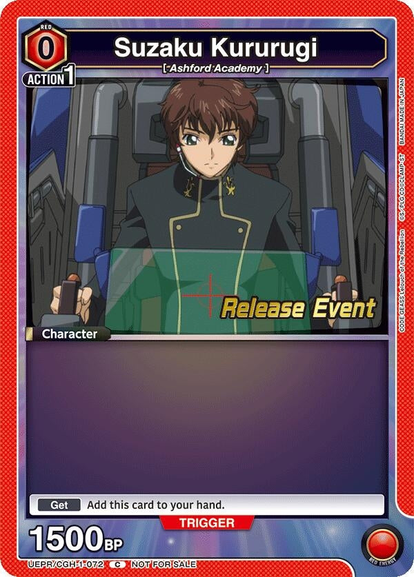 Image for Suzaku Kururugi (072) (UEPR/CGH-1-072) [UE04BT: Code Geass: Lelouch of the Rebellion Release Event Cards]