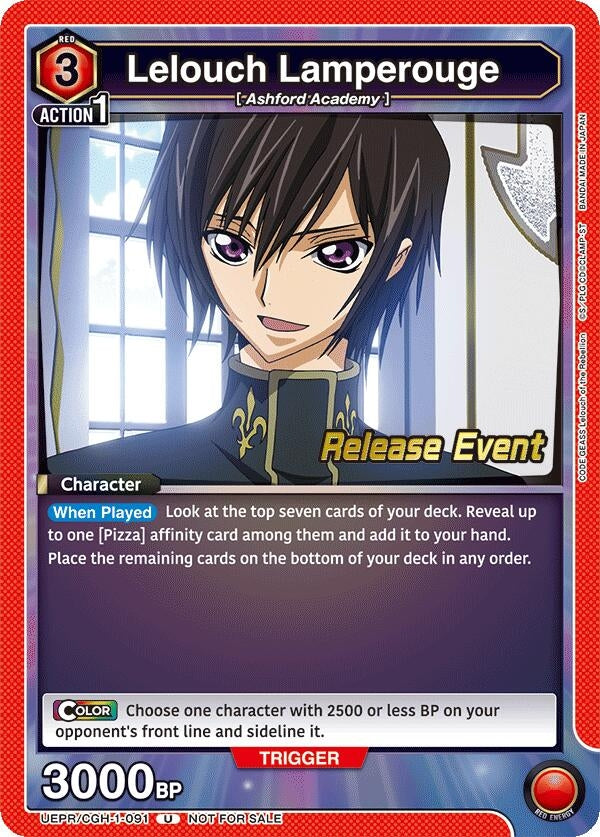 Image for Lelouch Lamperouge (091) (UEPR/CGH-1-091) [UE04BT: Code Geass: Lelouch of the Rebellion Release Event Cards]