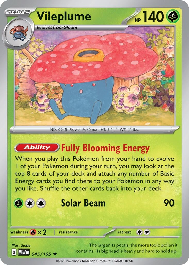 Image for Vileplume - 045/165 (Scarlet and Violet: 151) (045/165) [PR]
