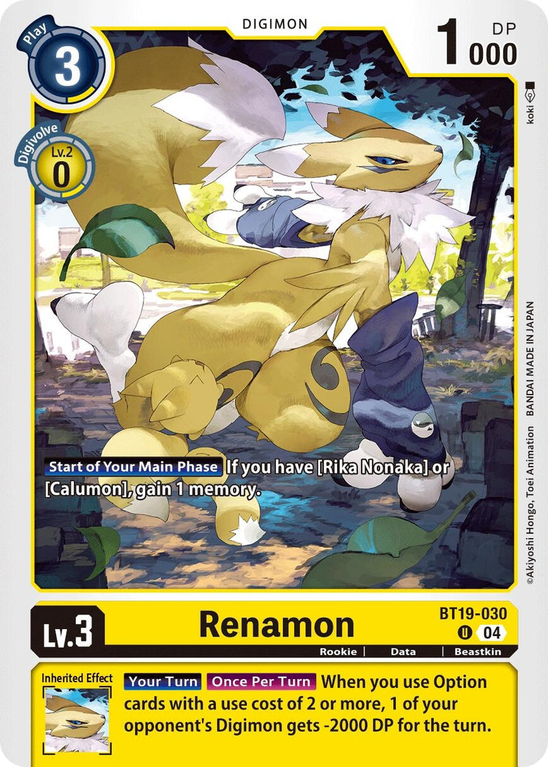 Image for Renamon (BT19-030 U) (Release Special Booster 2.5) (BT19-20) - Digimon Card Game