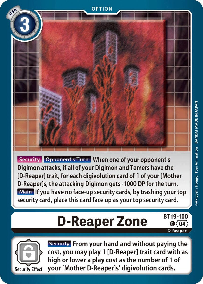 Image for D-Reaper Zone (BT19-100 C) (Release Special Booster 2.5) (BT19-20) - Digimon Card Game