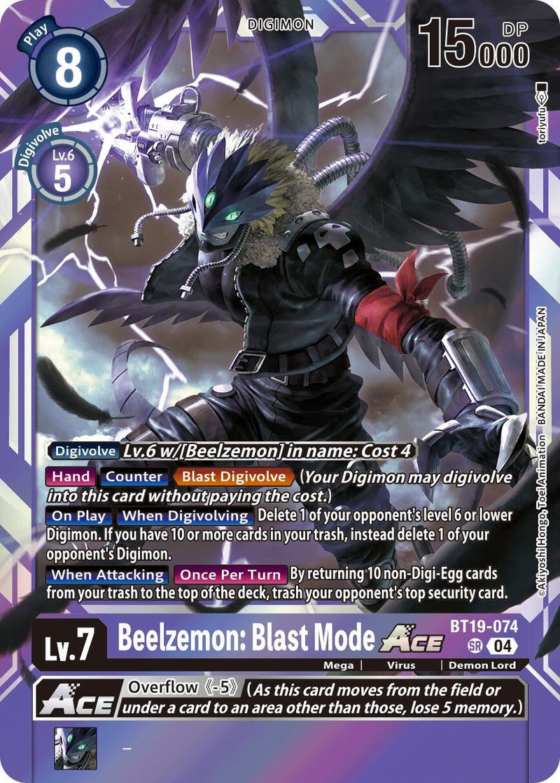 Image for Beelzemon: Blast Mode ACE (BT19-074 SR) (Release Special Booster 2.5) (BT19-20) - Digimon Card Game