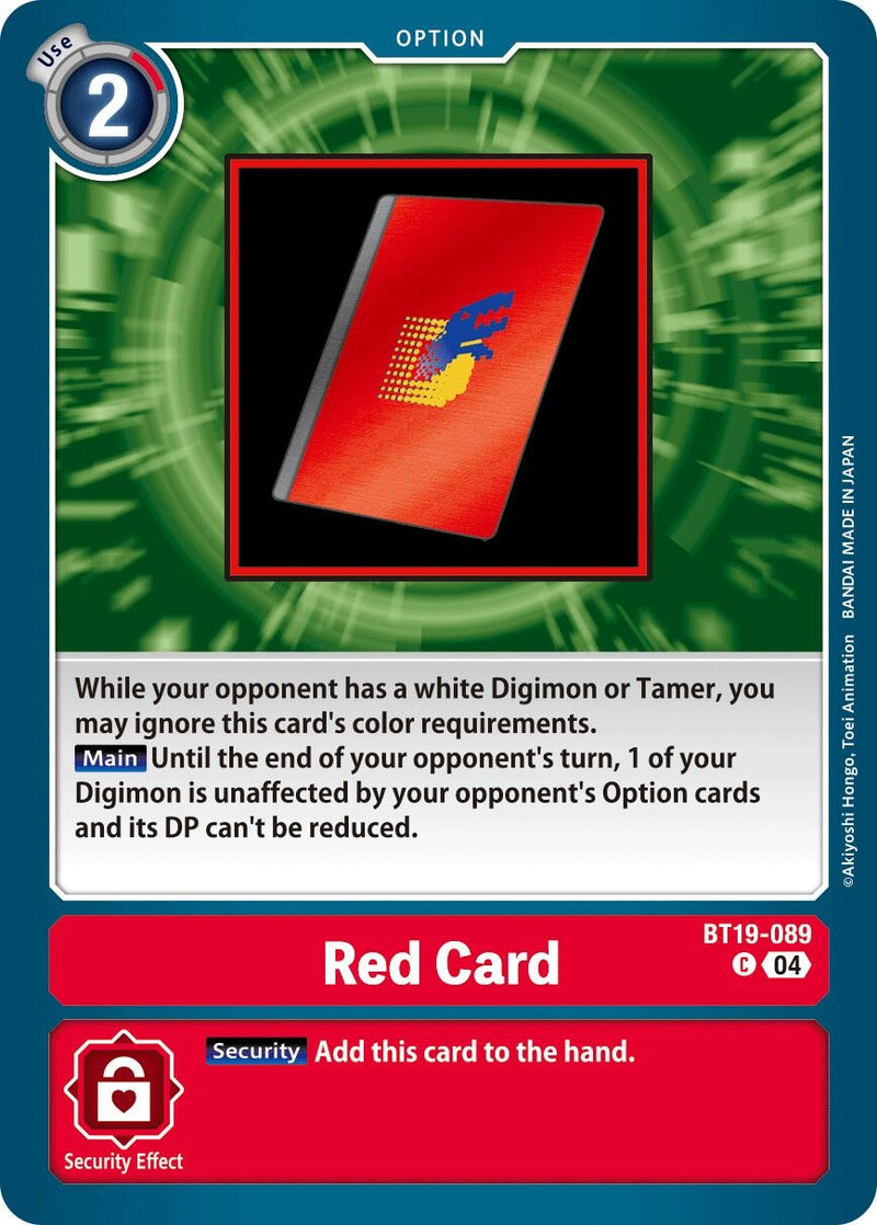 Image for Red Card (BT19-089 C) (Release Special Booster 2.5) (BT19-20) - Digimon Card Game