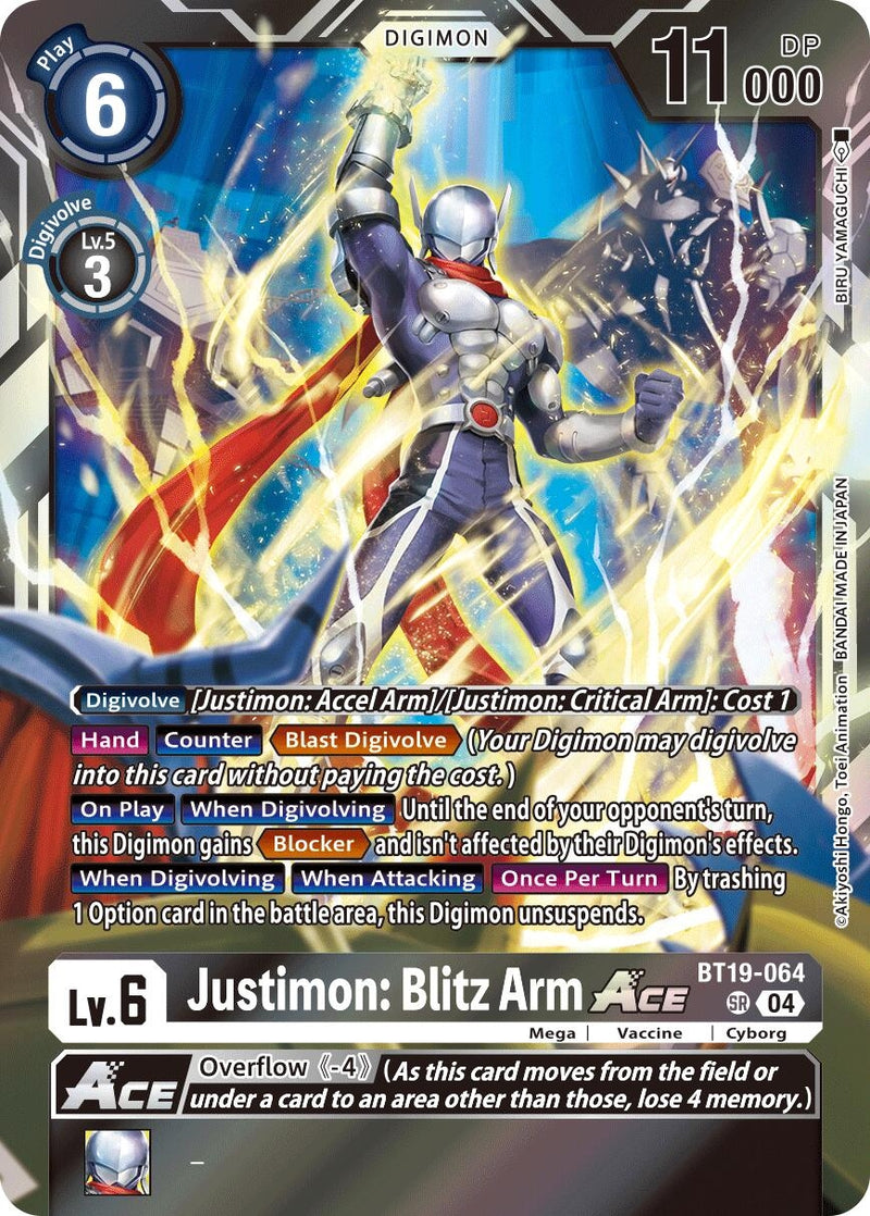 Image for Justimon: Blitz Arm ACE (BT19-064 SR) (Release Special Booster 2.5) (BT19-20) - Digimon Card Game