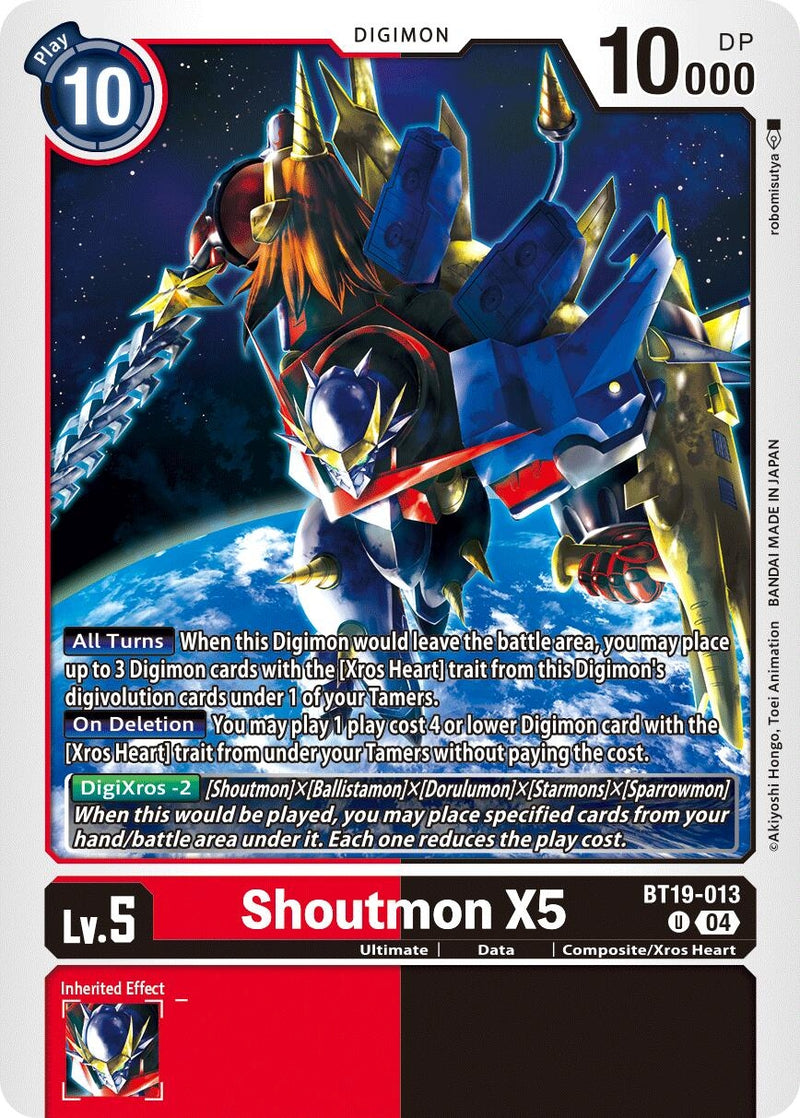 Image for Shoutmon X5 (BT19-013 U) (Release Special Booster 2.5) (BT19-20) - Digimon Card Game