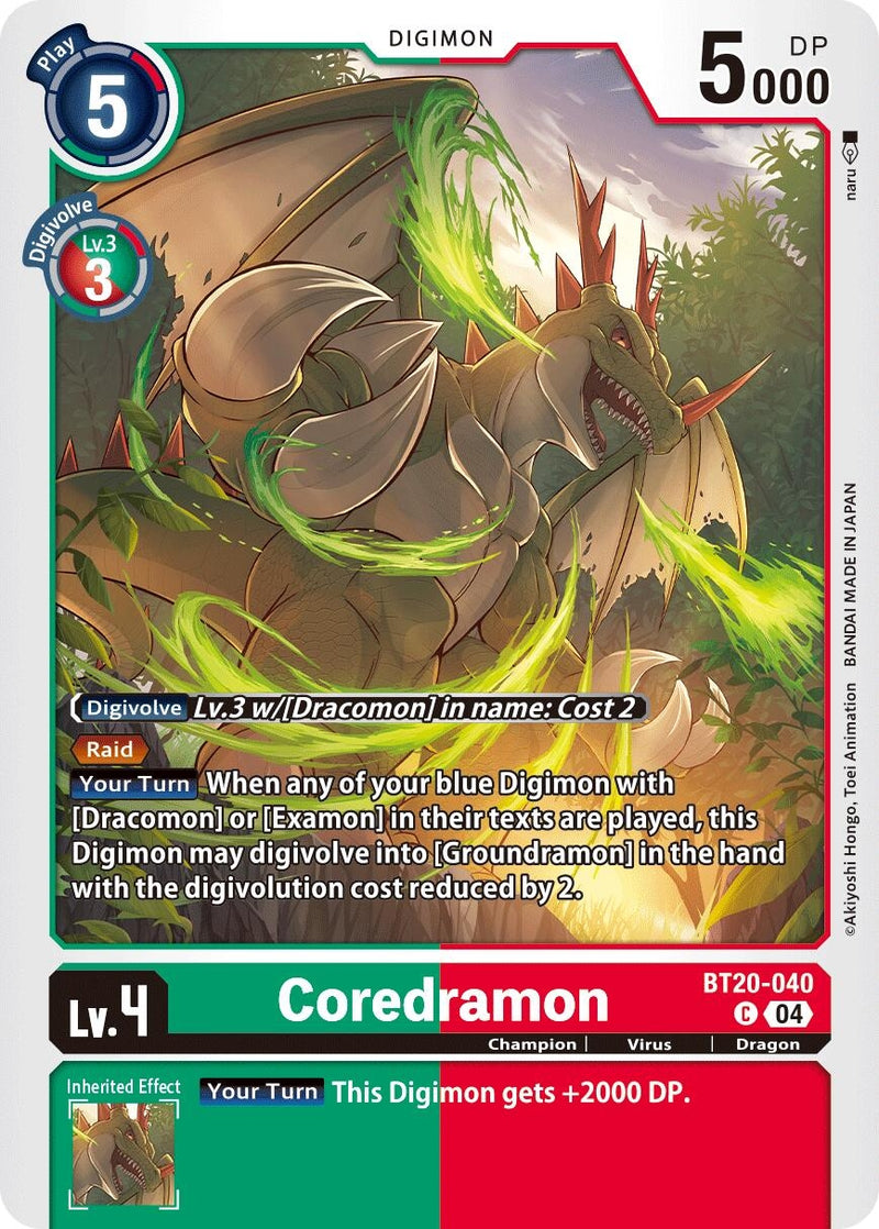 Image for Coredramon - BT20-040 (BT20-040 C) (Release Special Booster 2.5) (BT19-20) - Digimon Card Game
