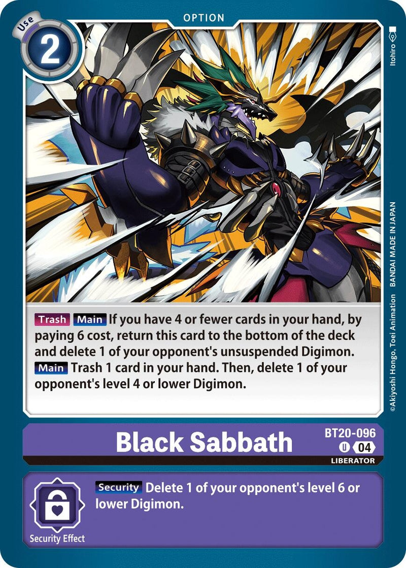 Image for Black Sabbath (BT20-096 U) (Release Special Booster 2.5) (BT19-20) - Digimon Card Game