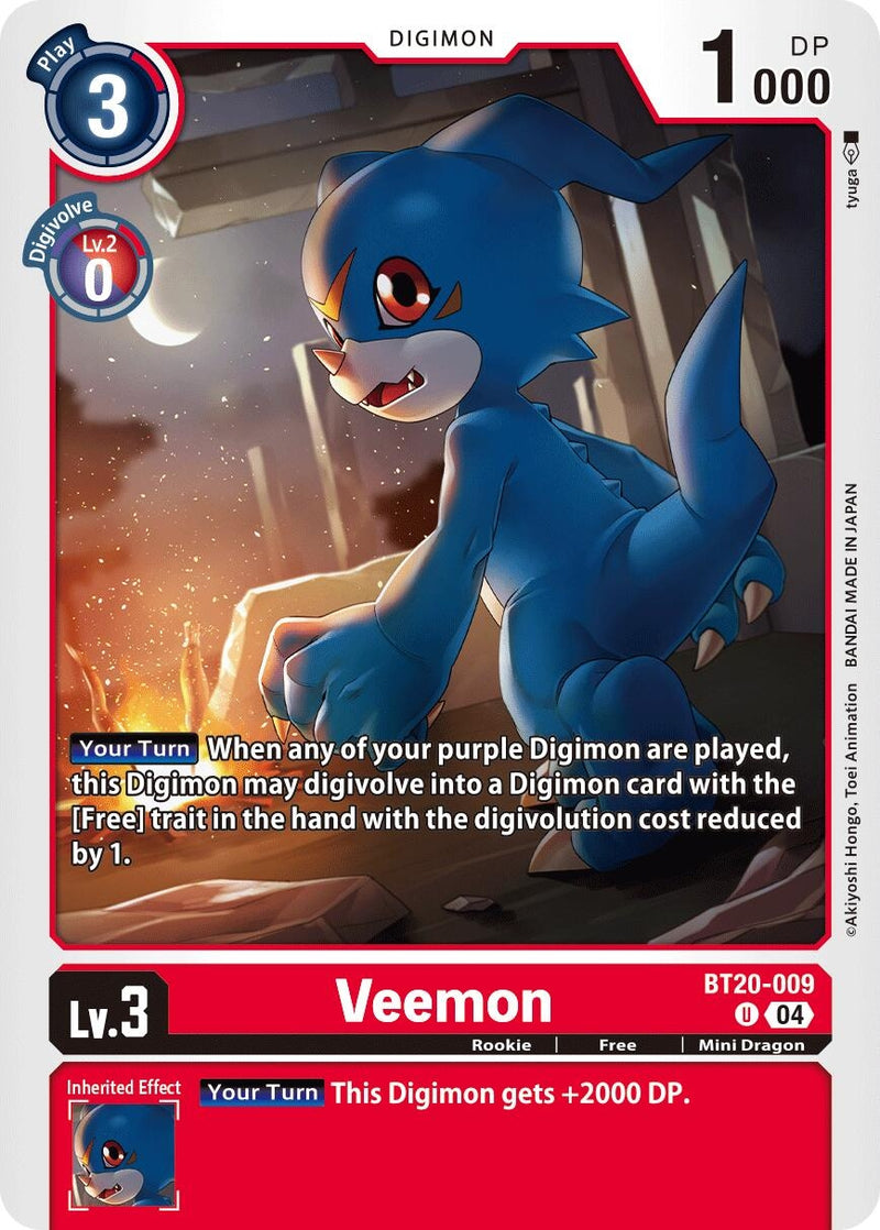 Image for Veemon (BT20-009 U) (Release Special Booster 2.5) (BT19-20) - Digimon Card Game