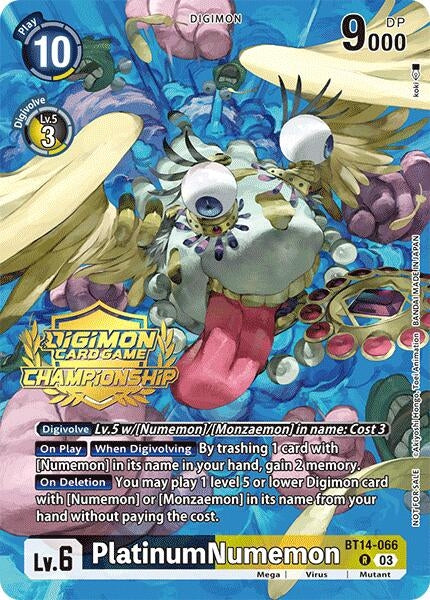 Image for PlatinumNumemon (Championship 2024 Gold Stamp Card Set) (BT14-066 R) [BT14]