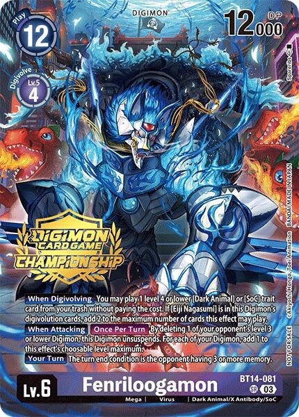 Image for Fenriloogamon (Championship 2024 Gold Stamp Card Set) (BT14-081 SR) [BT14]